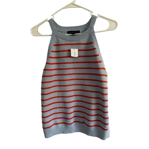 Banana Republic Blue Orange Halter Striped Tank Top Size S NWT Summer Coastal - Picture 1 of 7